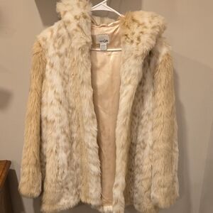 Vintage East 5th Cream Faux Fur Coat
